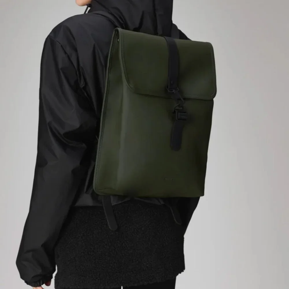 Rains Rucksack large size green waterproof laptop backpack NWT NEW student